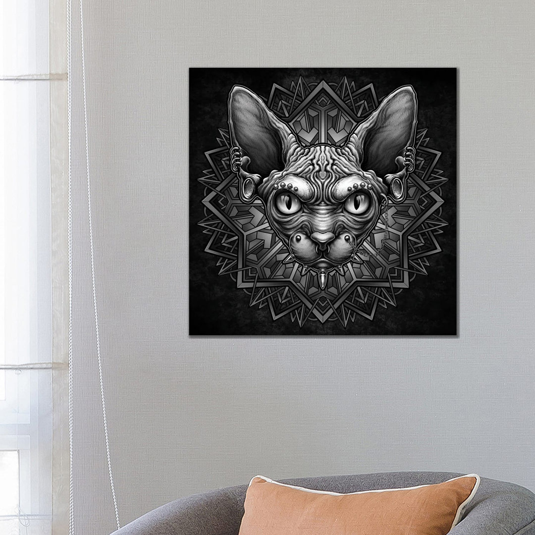 Punk Cat von Winya Sangsorn - Giclée auf Leinwand ohne Rahmen