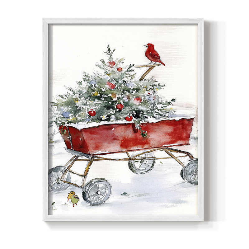 «Christmas Holiday Art Cxxxvi», reproduction d'art encadrée - bois massif, H 21 po x l 17 po, Blanc