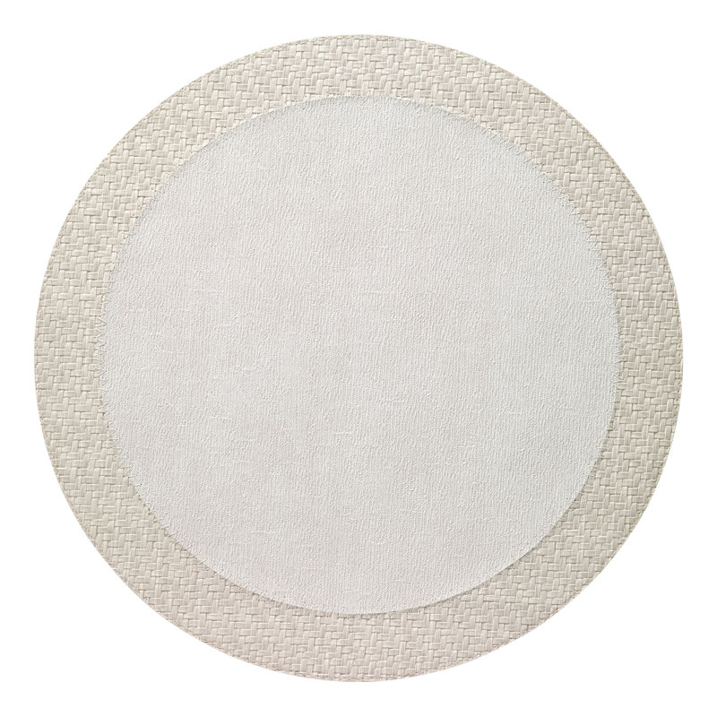 Halo Vinyl Round Placemat, Cream/Antique White