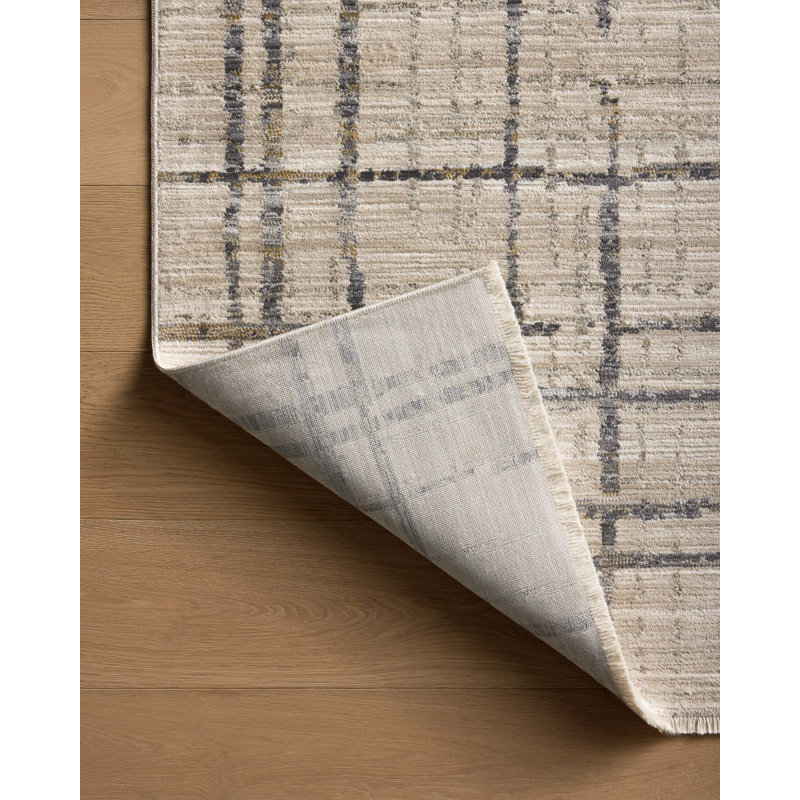 Tapis beige / minuit Marlia, Tapis de couloir 2 pi 6 po x 10 pi