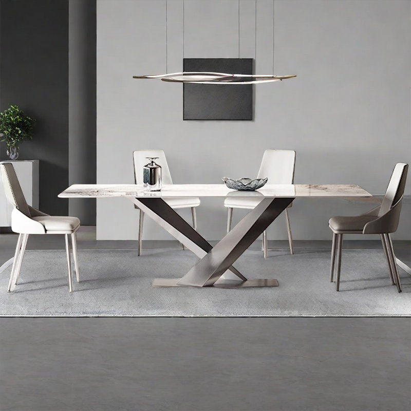 Minimalist Italian rectangular dining table, 29.53"H x 70.87"L x 35.43"W