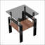 Ensemble de 2 tables en verre trempé modernes, durables et élégantes avec couche de panneau de fibres à densité moyenne pour le salon, la table basse et la table de bout-1435058585