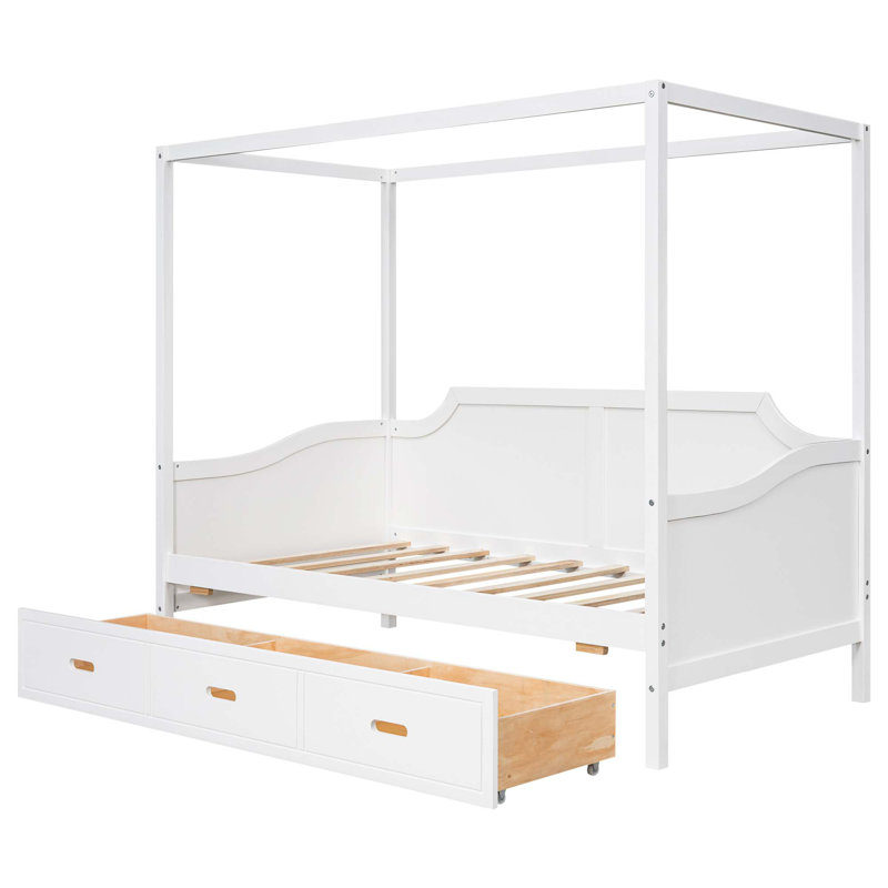 Inri Canopy Daybed with Storage, White