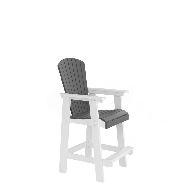 Chaise de bar en PEHD, ensemble de 2 chaises hautes Adirondack d'extérieur, tabouret de bar avec dossier haut, ensemble de 2