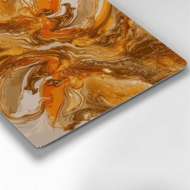 Abstrait fluide, art mural en métal brun 9, H 12 po x l 12 po