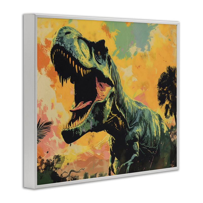 «Roaring Dinosaur at Sunset», estampe numérique, design by Creative Studio, H 11 po x l 14 po