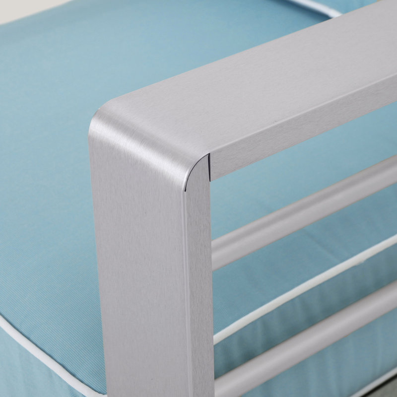 Chaise contemporaine en aluminium avec coussins Caggiano, Bleu sarcelle clair