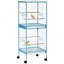 Grande cage à oiseaux avec une largeur de 1,7 pi pour Wingspan, volière d'oiseaux d'intérieur avec conception à portes multiples, convient pour un canari, pinson, conure, 55 po, bleu clair