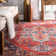 Tapis floral rouille tissé à la main et à plat