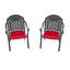 Cast Aluminum Patio Armchair With Black Frame And Cushions-1486420252