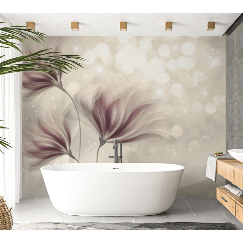Murale florale pelez et collez - matin lumineux, L 41 po x l 57 po