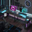 Baford L-Shaped Computer Desk with Power Outlet, Gaming Table with Monitor Stand and Shelves-468195738-416772189