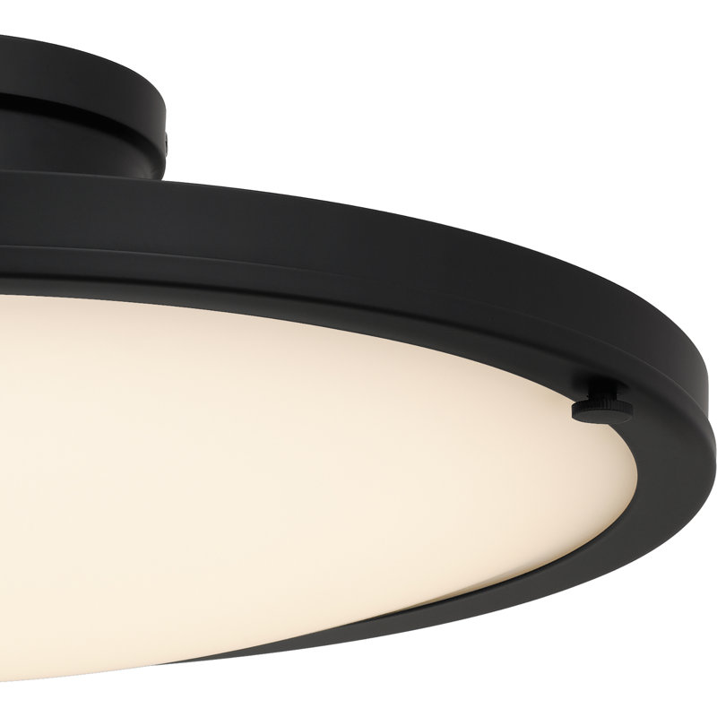 Donne Integrated LED Semi-Flush Mount With CCT Switch, Matte Black