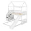 Lit simple superposé au dessus d'un lit double avec glissade, lit maison avec glissade-1532324393