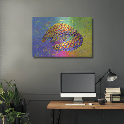 'Psychedelic Pangolin' by Rebecca Wang Art, Metal Wall Art