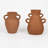 Decorative Amphora Table Vase Set of 2 - Sculptural Handled Vases for Home Decor - Rustic Textured Finish - Brown-307749753-307749751