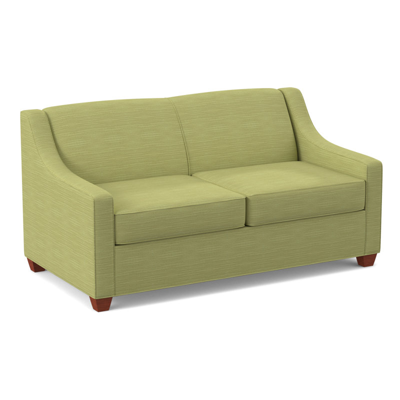 Causeuse à accoudoirs carrés 68 po avec coussins réversibles Phillips, Cerisier BM, Fluff carbone