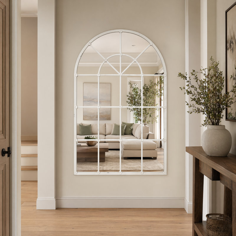Miroir arqué blanc fait à la main