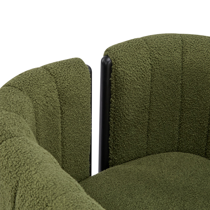 Ensemble de 2 chaises de salle à manger, Vert olive / noir