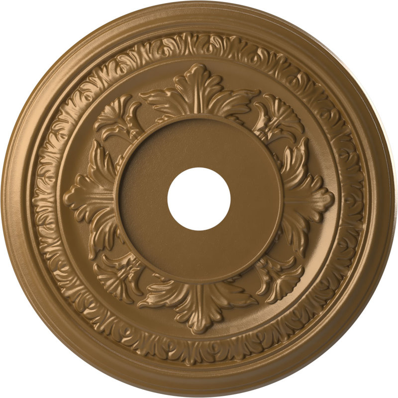 Médaillon de plafond en PVC thermoformé Baltimore, Ruée vers l'or métallique, H 16 po x l 16 po x P 1 po