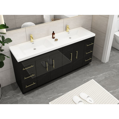 Romer 72'' Double Bathroom Vanity with Acrylic Top