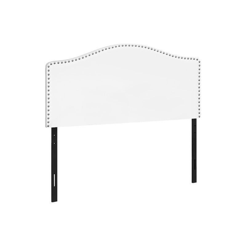 Tête de lit double avec magnifique revêtement en similicuir blanc transitionnel pour lit