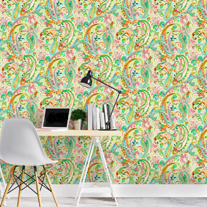 Gwenifer 10m x 68cm Matte Wallpaper Roll, Green