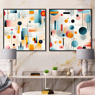 Crisel - Ensemble de 2 collages carrés à formes abstraites
