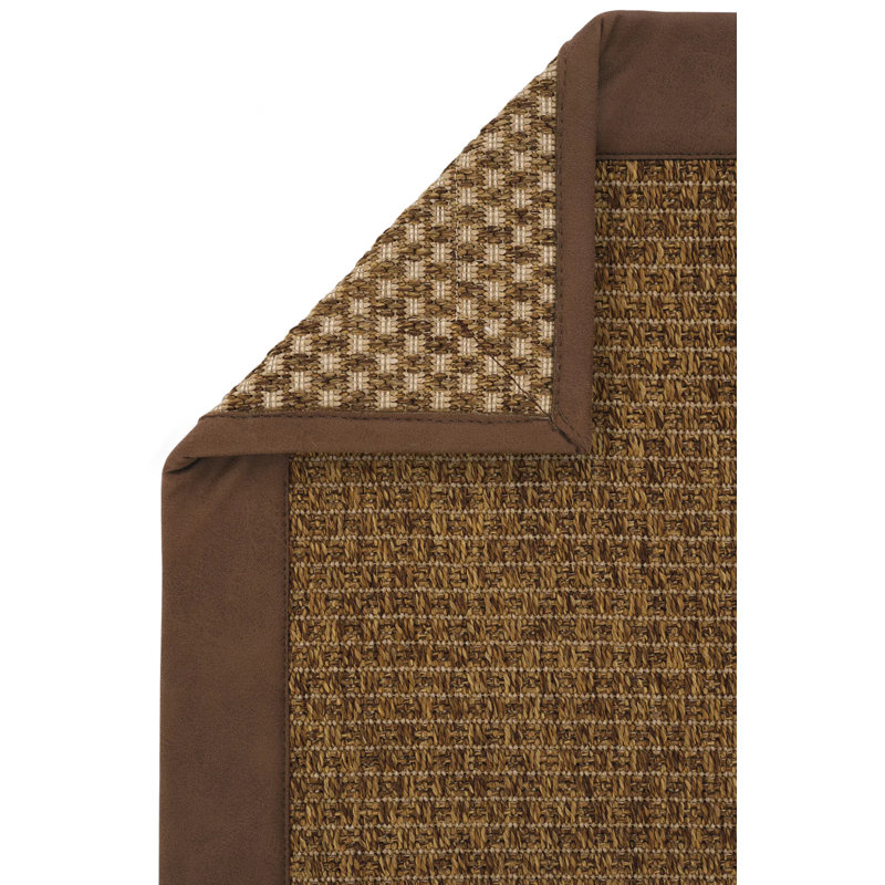 Tapis Lyon en lin sisal Casa Border, Tapis de couloir 4 pi x 14 pi 10 po