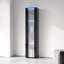 Armoire noire avec bande en aluminium - Design latéral durable et fonctionnel Positionnement sécuritaire de la lampe Grands compartiments de rangement offerts l 40 x P 29 x H 170 cm 49,37 lb