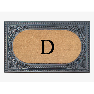 A1HC Natural Rubber & Coir 24x39 Monogrammed Doormat For Front Doormat