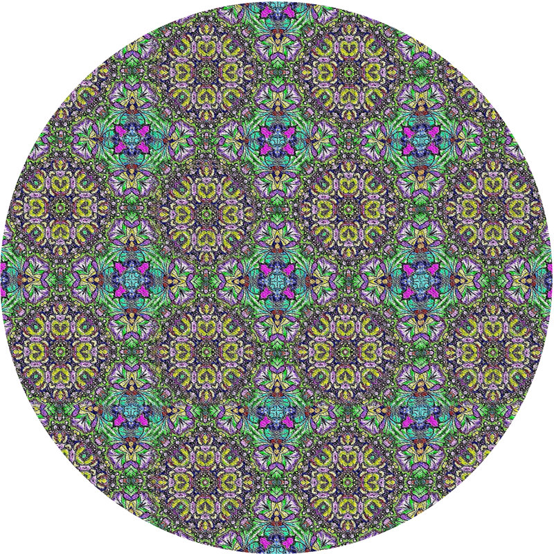 Damask Indoor Rug, Round 4'