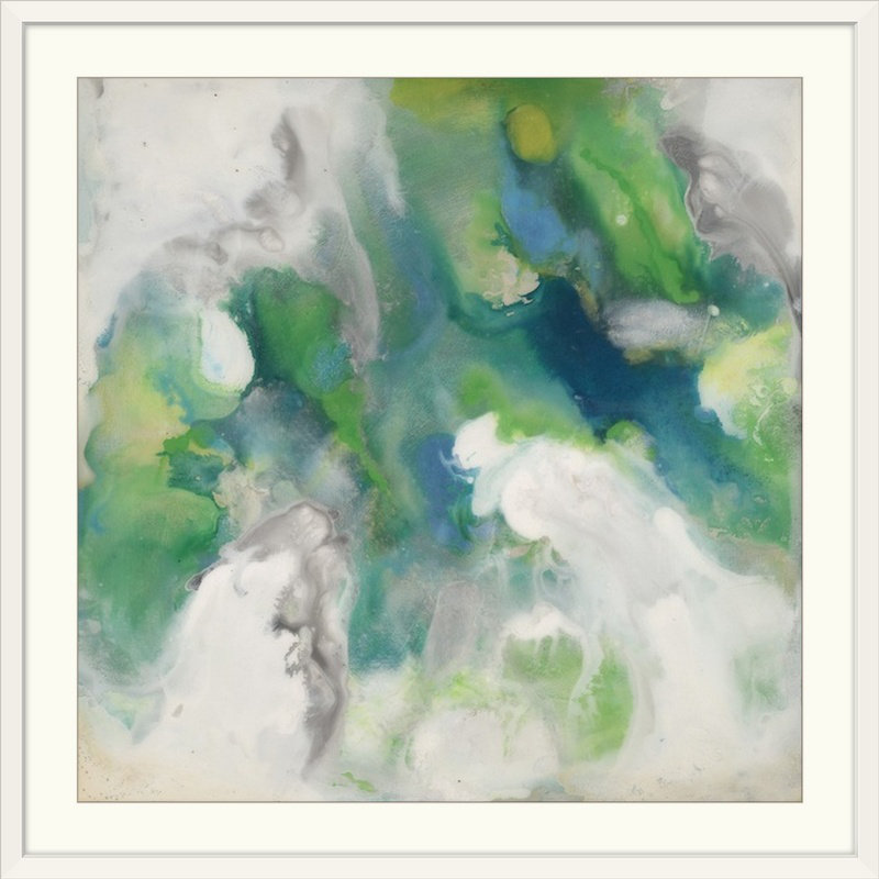 Modern & Contemporary, 24" H x 24" L x 1" P, Cadre blanc