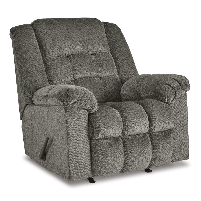 Dunnum Upholstered Recliner, Gray 100% Polyester