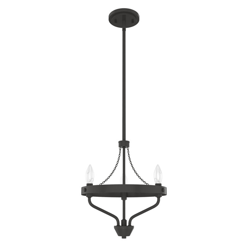 Merlin 3 Light Chandelier Ceiling Light Fixture, Noble Bronze