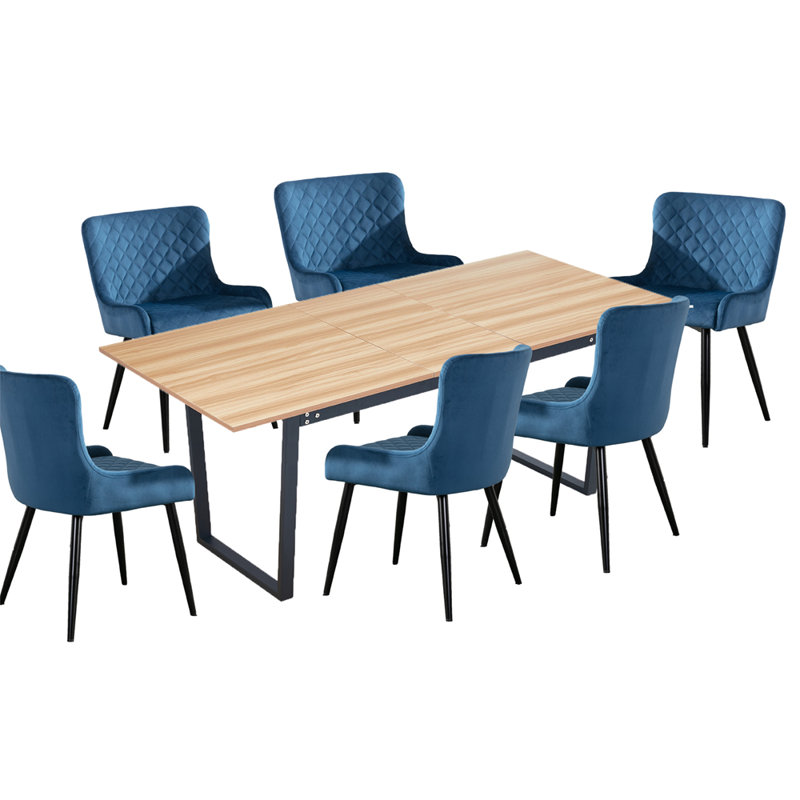 Kayleen 6 - Person Dining Set, Blue