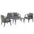 Modern 4-Piece Outdoor Patio Conversation Set With 2 Cushioned Chairs, 1 Loveseat & 1 Coffee Table-692311996