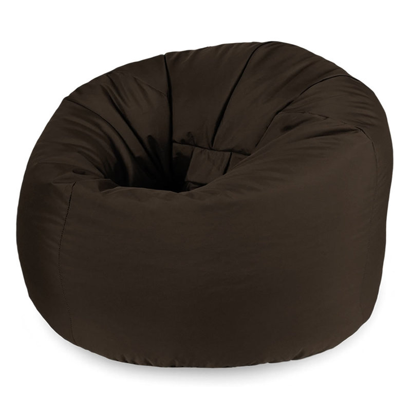 Attenborough Polyester Outdoor Friendly Refillable Bean Bag Chair, Brown, 80cm H x 70cm W x 70cm D