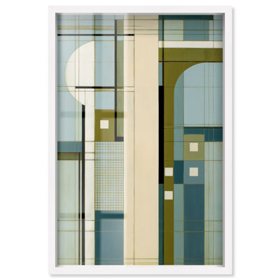 Tableau vertical Blueprint II, cadre blanc, 36 x 54 cm, décor mural pour bureau par Art Remedy