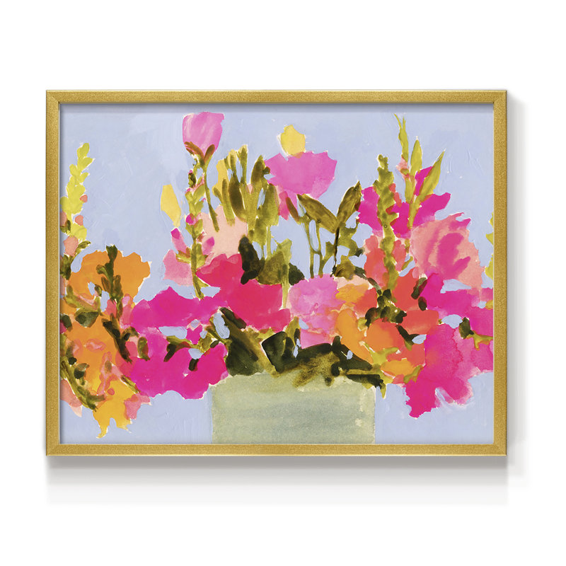 Fleurs saturées de printemps I - reproduction encadrée - réarmable, H 11 po x l 14 po
