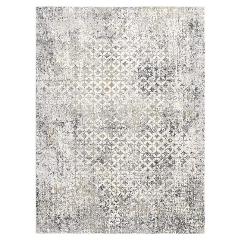 Chartese Grey Rug, Rectangle 3'9" x 6'