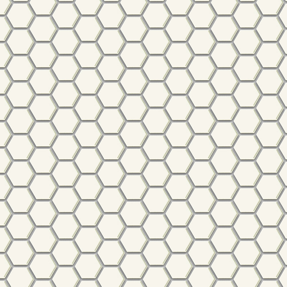 Metro Hex 1" Mosaic, White, Matte