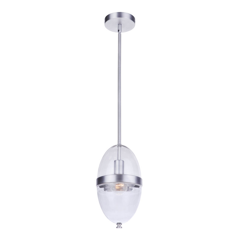 Luminaire suspendu d'extérieur 1 lumière H 13,07 po Lyla-Rose, Aluminium satiné