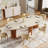 Danford Oval Stone Dining Table with Solid Wood Legs
