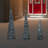 Set Of 3 LED Lighted Snowy Rattan Christmas Cone Tree Decorations 3.25'