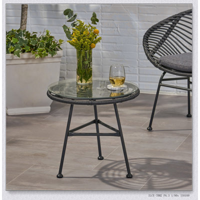 Table d'appoint en faux rotin Orlando