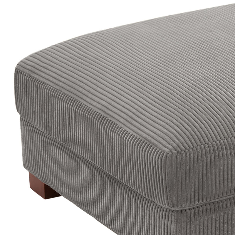 Canapé modulaire en velours côtelé Maelina , H 30,7 po x l 123,6 po x P 68,1 po, Velours côtelé gris pâle