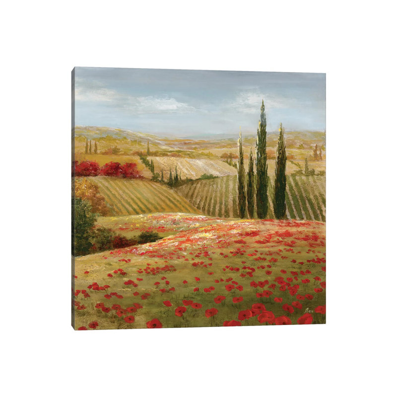 Tuscan Cypress II 1 Piece Painting on Canvas, 30.48 cm H x 30.48 cm W, Wrapped Canvas