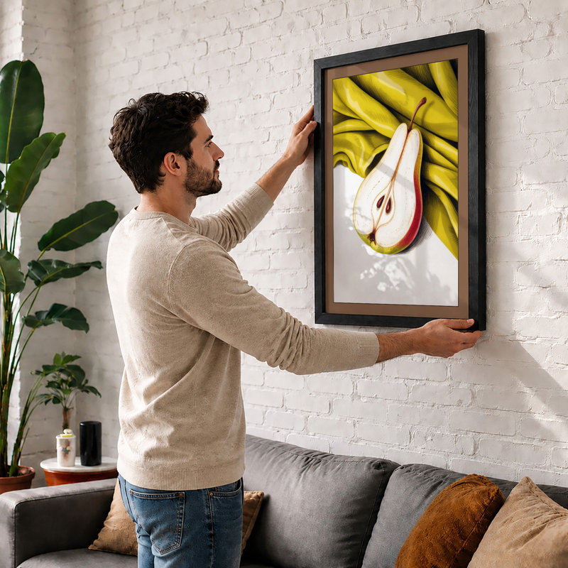 Fresh Fruit Still Life Modern - Print, Black, A3 - 42.0 x 29.7 cm