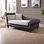 Chaise longue en coton et lin, pieds robustes en bois